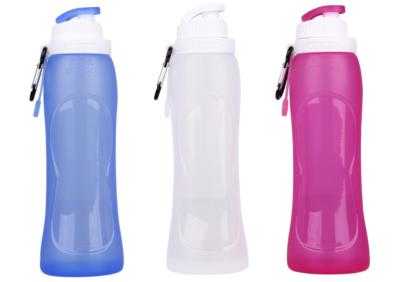 China Blauwe van het de Flessen500ml Vouwbare Silicone van het Trainingwater de Sportenfles Te koop