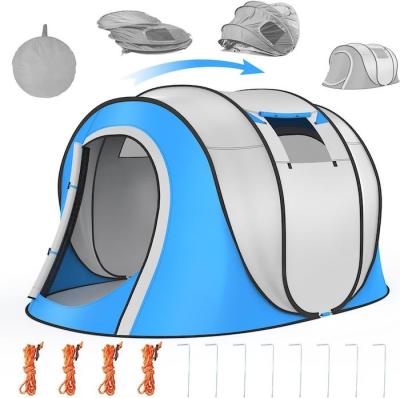 China 102 * 75 * 39 pulgadas de capa única de plata de apoyo poliéster 210T impermeable Pop Up tienda de campamento para 2-4 personas con ventanas de malla en venta