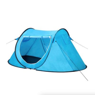 China 86.6*37.4*47.2Inch Blue Pop Up Camping Tent With Ventilated Mesh Windows 2 Person Capacity Waterproof Design for sale