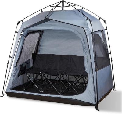 China 157*130*188CM Quatro pessoas Automático Fibra de vidro Quadro cinza Poliéster Pop Up Sports Tent impermeável de uma única camada fácil de configurar à venda