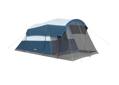 China 6.1*2.44*1.93M Outdoor Dual Color Blue-Grey Waterproof Coated Polyester Large Family Camping Tent Fit For 6-8 Person for sale