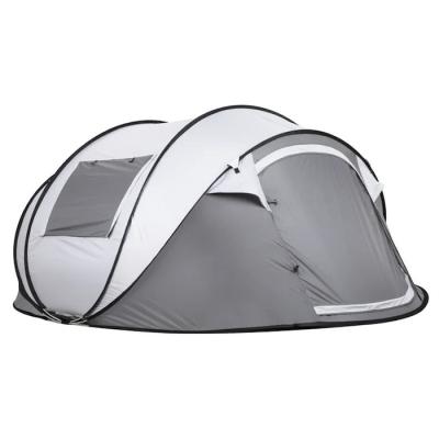 China 280*200*130CM Gris PU2000MM impermeable recubierto de poliéster 190T 4 Temporada Pop Up Barco de la tienda de campaña con ventanas de malla para acampar en venta