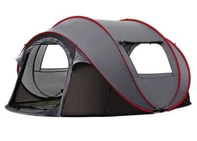 China 280*200*130CM 4 pessoas Poliéster cinza impermeável 4 estações Forma de barco Pop Up Camping Tents Carry Bag Incluído à venda