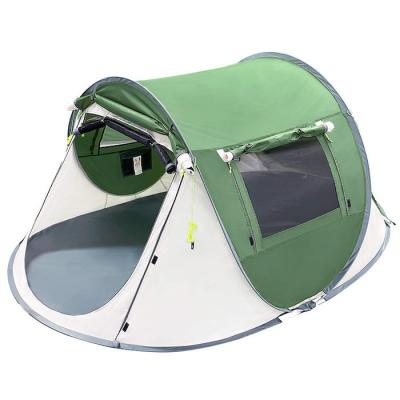 China 2 personas 245*148*100CM Poliéster verde impermeable para acampar al aire libre Espacioso pabellón de barco con ventilación de malla en venta