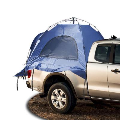 China 210*165*176CM Blauw 210D Polyester Waterdicht Automatisch Glasvezel Frame Pick Up Truck Tent Te koop