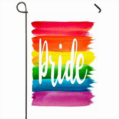 China 100D Polyester Heat Transfer Custom Beach Flags Rainbow Gay Pride Garden Banner for sale