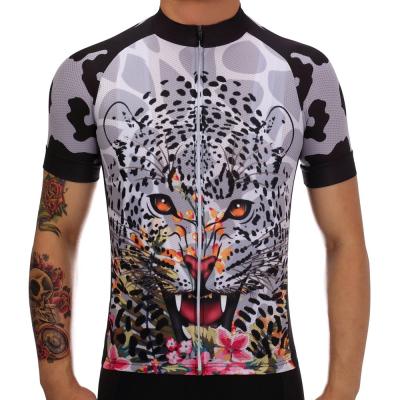 China Accesorios de ciclo de ciclo de la bici de la camiseta del jersey del traje de Dryfit del poliéster del diseño del leopardo en venta