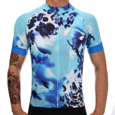 Cina Riciclaggio di guida del Jersey della ghiaia del poliestere dei Jersey 130g della bici su ordinazione blu del ciclista in vendita