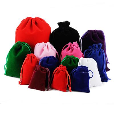 China Wholesale Multi Sizes Hip Hop Colors Velvet Drawstring Bag Customized Logo Velvet Bags Custom Jewelry for sale