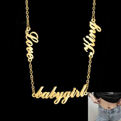 China Wholesale Customized Custom Name Letter Waist Chain Body Belly Chain Fashionable Customized Stainless Steel for sale