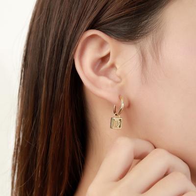 China Trendy Hot Sale 925 Sterling Silver Horoscope Earings Zodiac Sign Circle Zodiac Astrology Dangle Earrings for sale