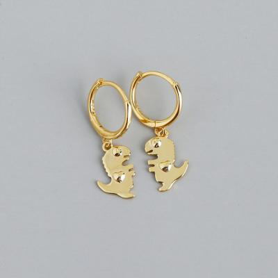 China Trendy Fashion Women Pendant Charm Cute Animal Earings Sterling 925 Silver Earrings Dinosaur for sale