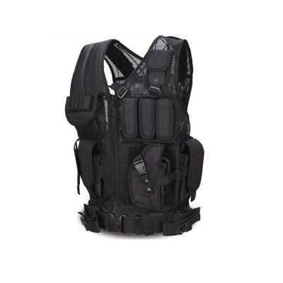 China Black Comfortable Military Police Tactical Vest Mesh Duty Waistcoat Safety Vest for sale