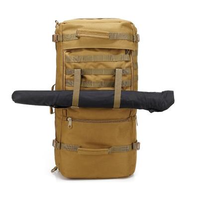 China Hot Selling Large Capacity 60L Tactical Fishing Backpack Waterproof With Rain Cover For Hiking for sale