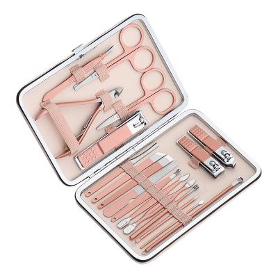 China Professional Home Use Salon Nail Clippers 18Pcs Nail Tool Kits Nail Clippers Set Stainless Steel Nail Clippers Set With Toe Manicure Pedicure for sale