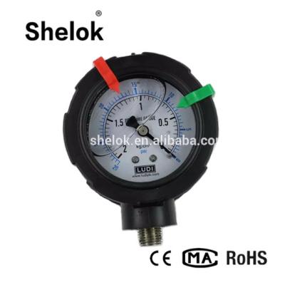 China High Pressure Water Manometer, PP Pressure Gauges For Gas and Air for sale