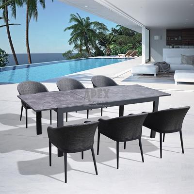 China Wholesale Modern Style Modern Garden Furniture Teak Dining Furniture Outdoor Patio Garden Set for sale