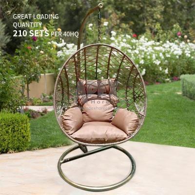 China UV Resistant Outdoor Hanging Egg Chairs With Aluminum Frame Swing Lounge Chair Soft Deep Cushion Backyard Relax for sale