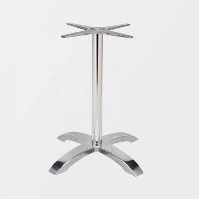 China Custom restaurant table base modern furniture cast aluminum metal tube square table base with stainless steel leg for sale