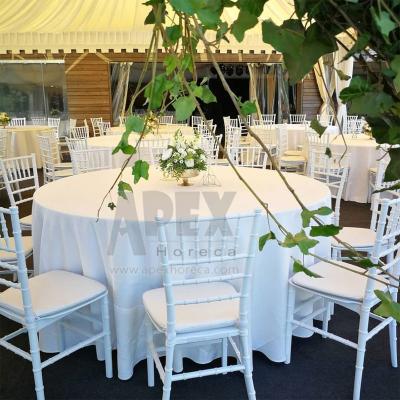 China Hotel Furniture Plasti Event Banquet Traditional Tiffany Chair Plastic Stackable Wedding Chiavari Chair for sale