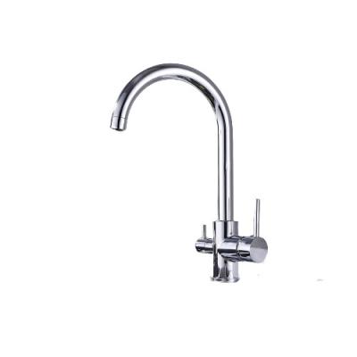 China Hot and cold hot and cold pure water faucet new product kitchen faucet brass body convenient innovative hot and cold pure water for sale