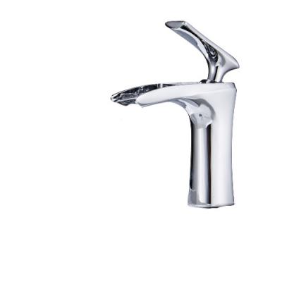 China Chrome Hot And Cold Basin Faucet Wholesale Price Waterfall Body Brass Hot And Cold Waterfall Faucet for sale