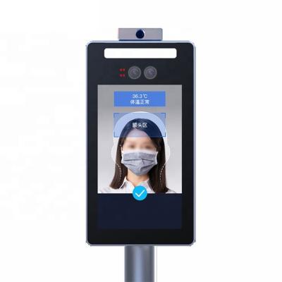 China Wall Mounted Face Recognition Kiosk Thermometer Machine Temperature Measurement With Attendance System 8.0 Inch IPS LCD Screen for sale