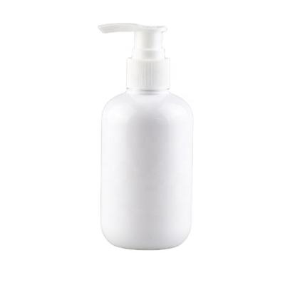 China Cosmetic Bottle Shampoo Pump Bottles Cosmetics Packaging Jars Container Boston Round Cartons 200ml Plastic Screen Printing PET Free PB302 for sale