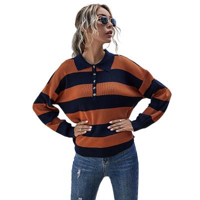 China Stripe factory direct sales quality assurance pattern autumn women's sweater long sleeve knitting for sale