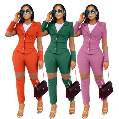 China Organza Two-piece Suit Anti-pilling Fashion Quilting Commuter Women's Casual Suit for sale