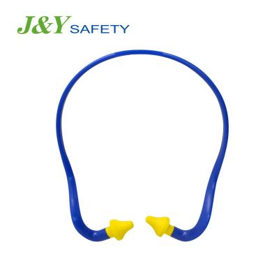 China Custom Lightweight Safety Noise Reducing Reusable Hearing Protection Banded Silicone Earplug for sale