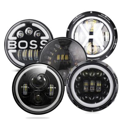 China 7 Inch LED Headlight Round High Low Beam Amber White DRL Headlamp For 4x4 Off-Road Car 7