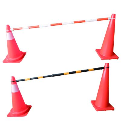 China PVC Retractable Collapsible Plastic Traffic Cone 2.2m 3m Connect Bars Expandable Barrier for sale