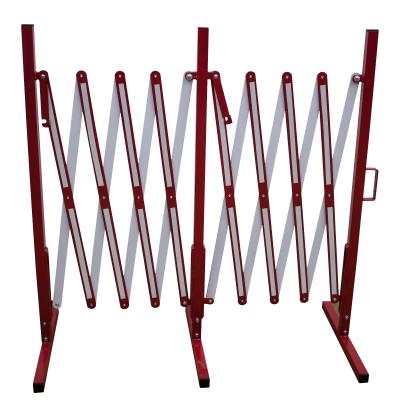 China Custom Metal Logo Telescopic Folding Max 4m Carbon Steel Metal Road Barrier for sale