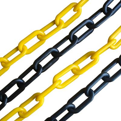 China 6/8mm plastic traffic safety chains yellow/20 meters red/black white 50 meters per 8mm roll factory wholesales for sale