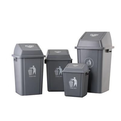 China Viable outdoor indoor use gray color square trash can with push lid series factory wholesale for sale