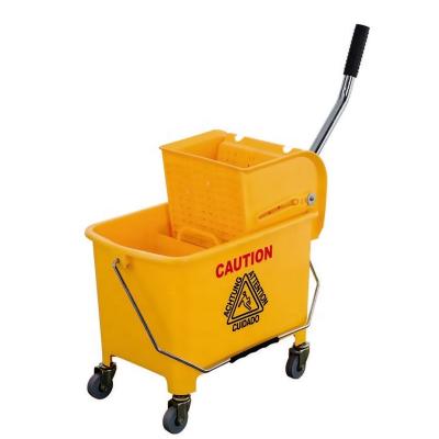 China 19 L viable volume small size mop bucket with side press wringer and medium dish small size buckets for sale