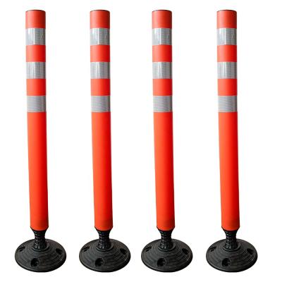 China PE Post+PVC Black Base Traffic Designer Plastic Warning Flexible Pole Sign Guide Parking Flexible PE Post With Black PVC Base for sale