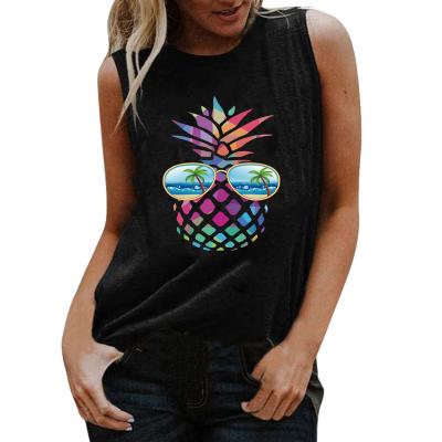 China 2022 Summer New Women Breathable Pineapple Sunglasses Pullover Trend Loose T-shirt for sale