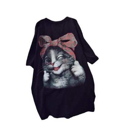 China Regular 2022 Summer New Loose Short Sleeve Women's Casual Round Neck Printed T-shirt Cartoon for sale