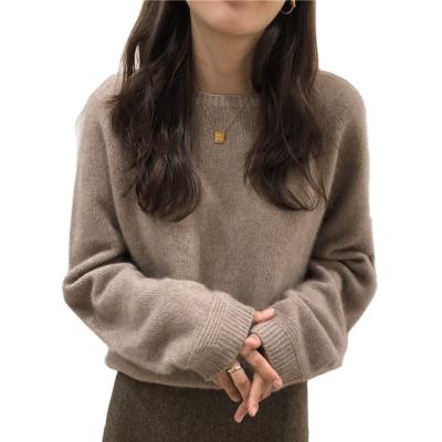 China Anti-Wrinkle Knit Sweater Women Long Sleeve Loose Woolen Pullover Round O Neck Jumper Autumn Winter Thick All Match Outer Base Tops for sale