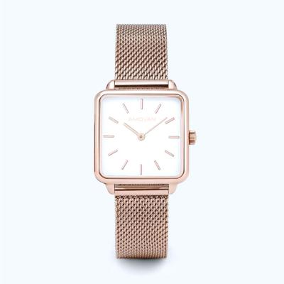 China European popular new and American water resistant quartz men's and women's watches fashion stainless steel quartz color square watches for sale