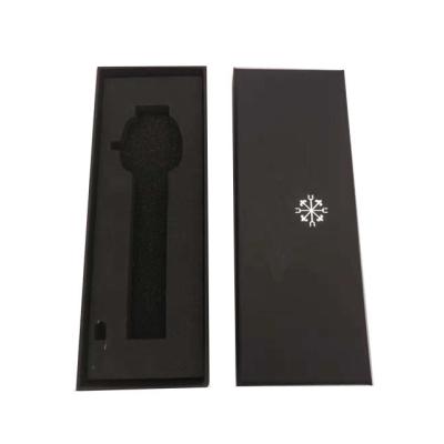 China Handmade Matte Black Paper Gift Boxes With EVA Insert For Simple Watch Packaging for sale