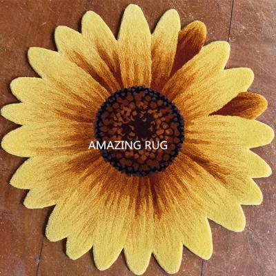 China Modern Custom Logo Blanket Hand Embellished Carpet 3D Hand Embellished Logo Flowers Customized Blankets For Living Room for sale