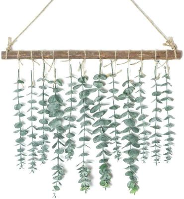 China Contemporary Wholesale Custom Fake Eucalyptus Leaves Greenery Artificial Eucalyptus Wall Hanging Decor for sale