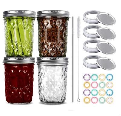 China Amazon Sustainable Wholesale Custom HOT Selling Wide Mouth Glass Jars With Silver Metal Airtight Lids for sale