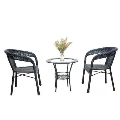 China High Quality Product Set of Modern Patio Modern Wicker Dining Furniture 3 Chairs New Design Modern Rattan Outdoor Garden Chair for sale