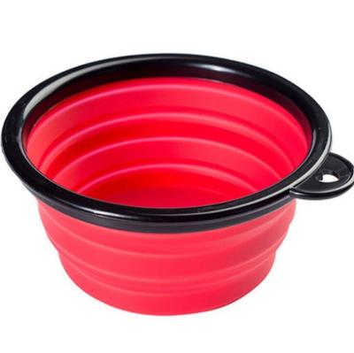 China Food Grade Non-automatic Portable Folding Rubber Pet Feeding Bowls Travel Colorful Silicone Collapsible Dog Bowl for sale