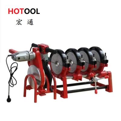 China Building material shops 50-160mm HDPE pipe butt fusion welding machine, manual drve, 4 terminal clamps en venta