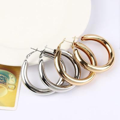 China Vintage European Fashion Punk Circular Metal Ring Earrings for sale